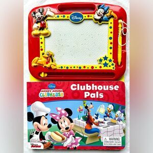 Disney Mickey Mouse Clubhouse Magnetic Drawing Board & “Clubhouse Pals” Book Set